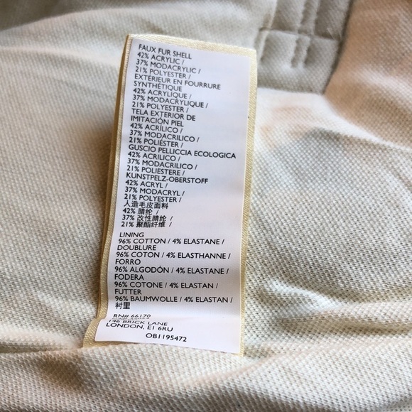 💙 XS 💙 NWT Anthro Faux Fur Bulky Coat Zip Up Toggles - Picture 6 of 6